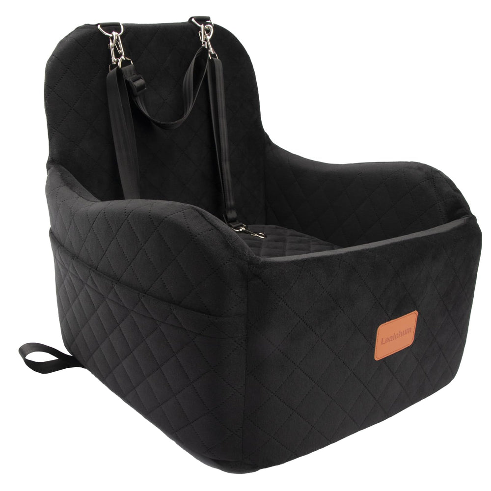Lealchum dog booster car seat front view showing elevated perch for visibility