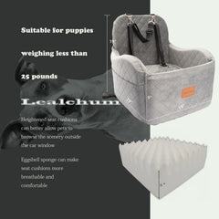 Lealchum booster seat front view keeps your dog nestled safely and comfortably.