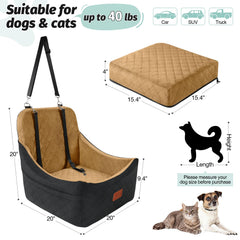 Lealchum dog booster seat anti-slip base keeps seat stable during trips.