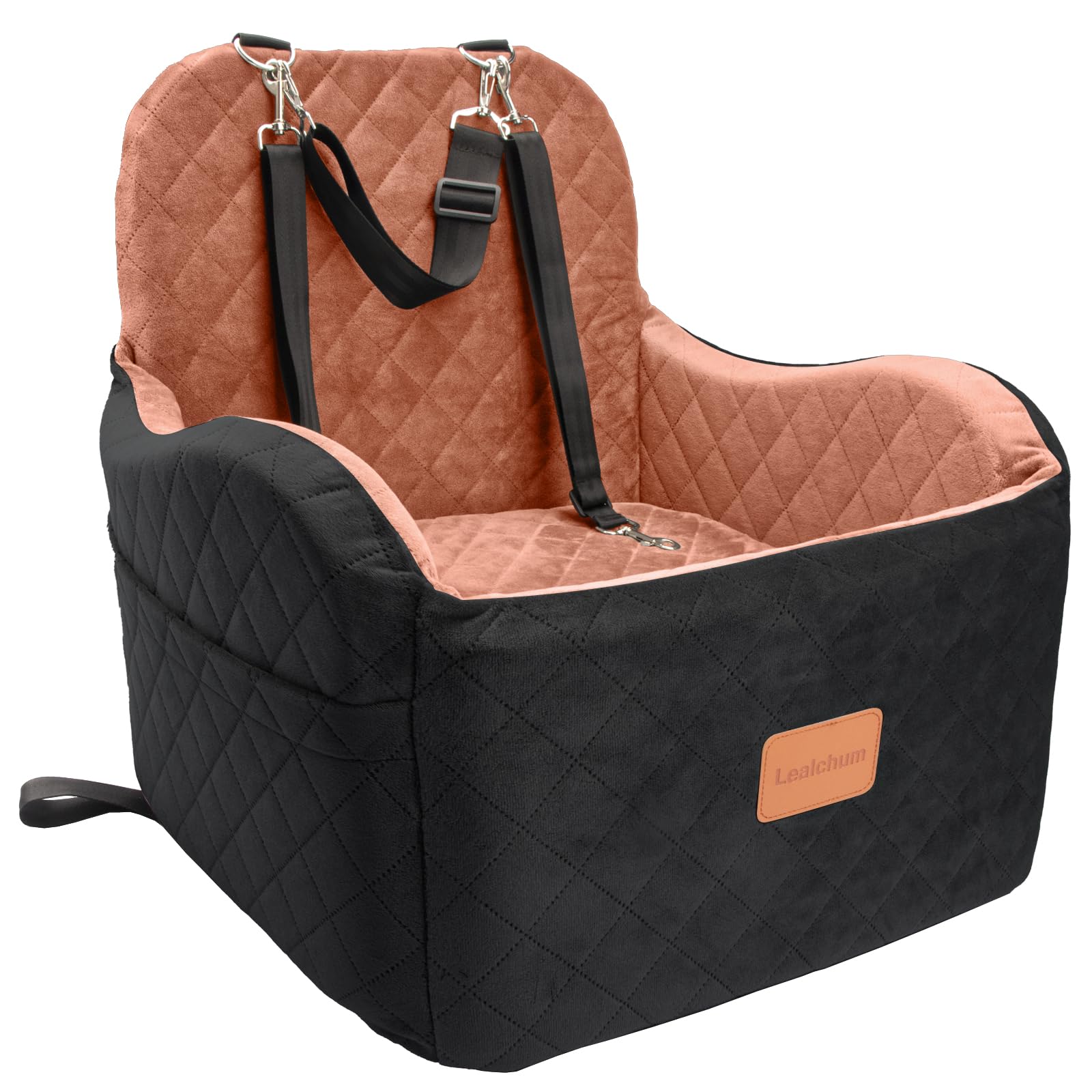 Lealchum dog booster seat front view provides elevated comfort for small dogs