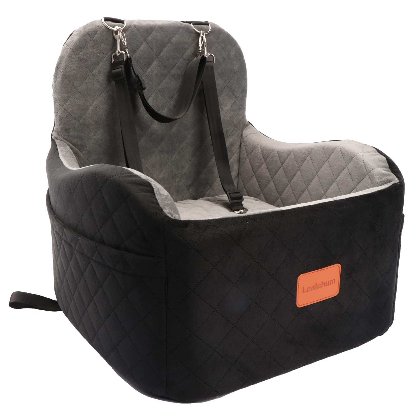 Lealchum dog booster seat with memory foam offers cozy elevation for enjoyable car trips.