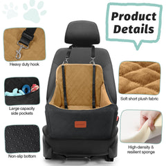 Lealchum dog booster seat memory foam padding cushions medium dogs on drives.