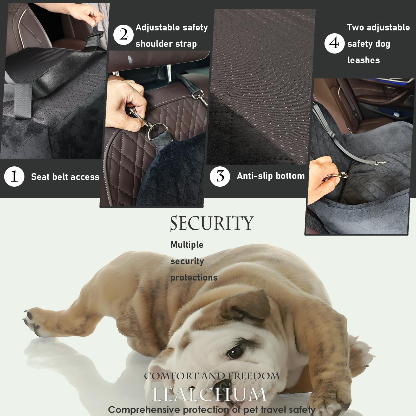 Lealchum dog booster seat soft cushion offers cozy rides