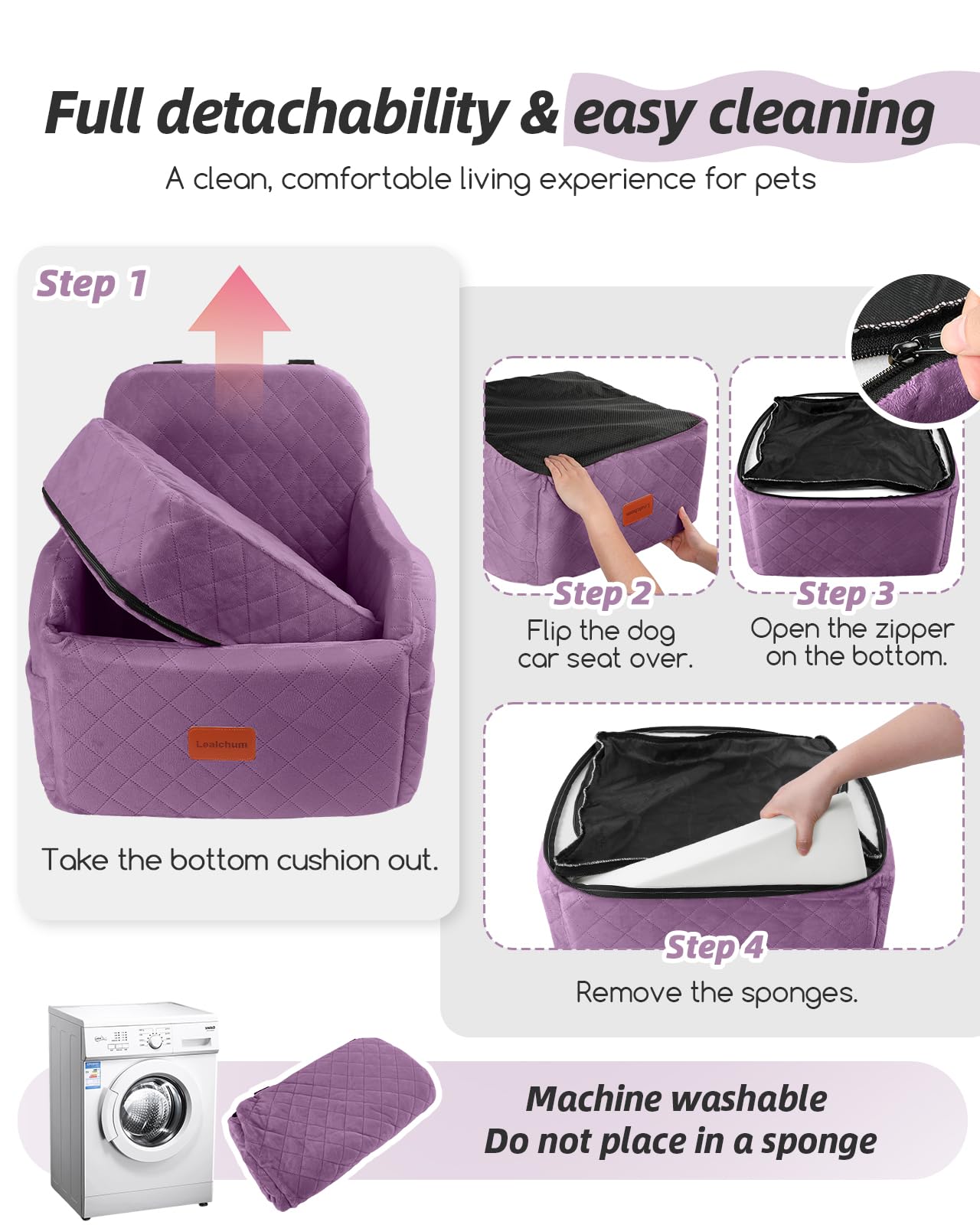 Lealchum booster seat with memory foam delivers cozy comfort for puppies
