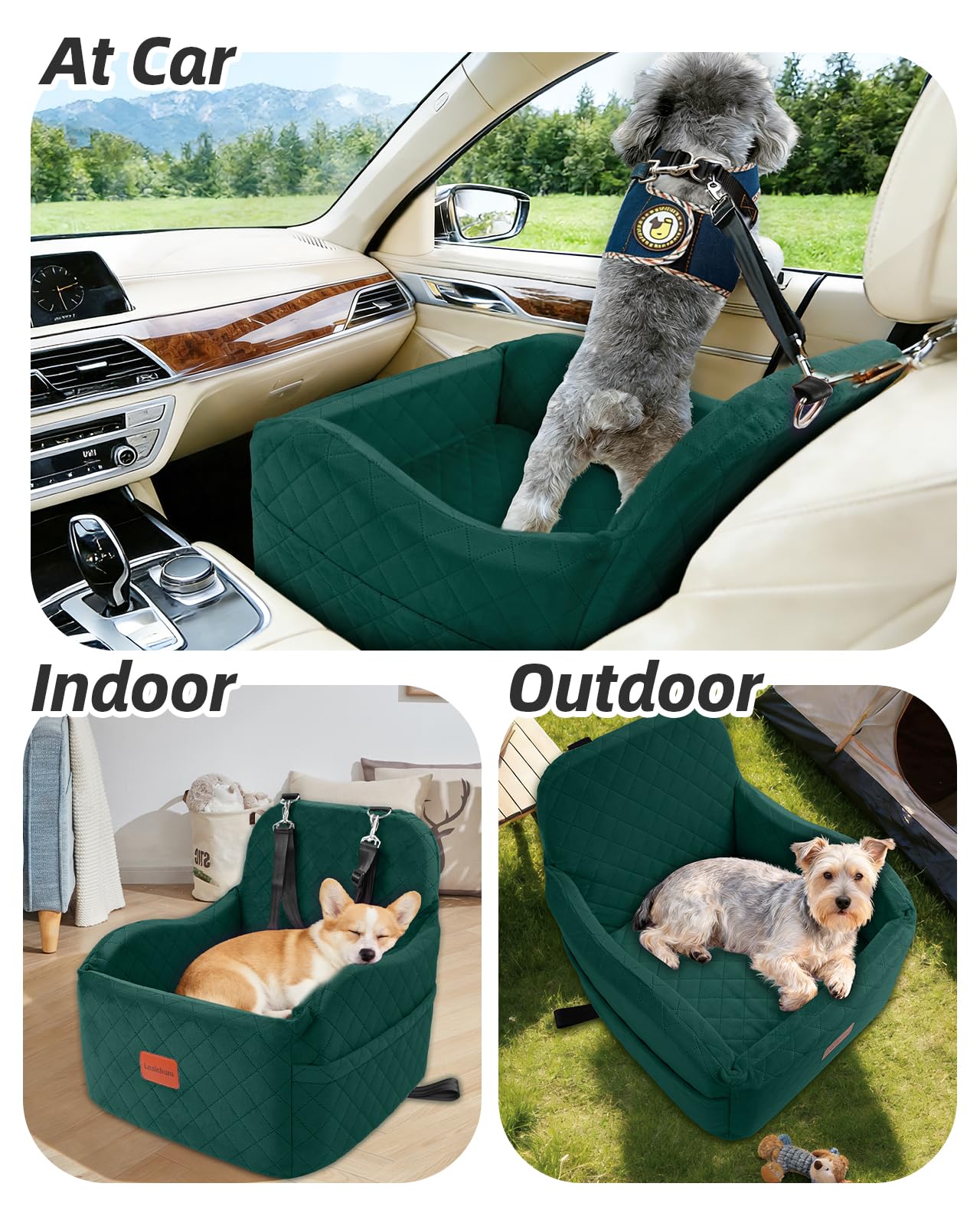 Lealchum dog booster seat storage pockets keep essentials within reach.