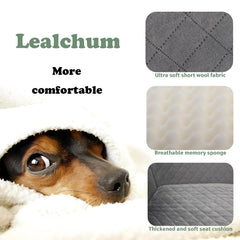 Lealchum dog car seat adjustable strap secures to headrest for stability