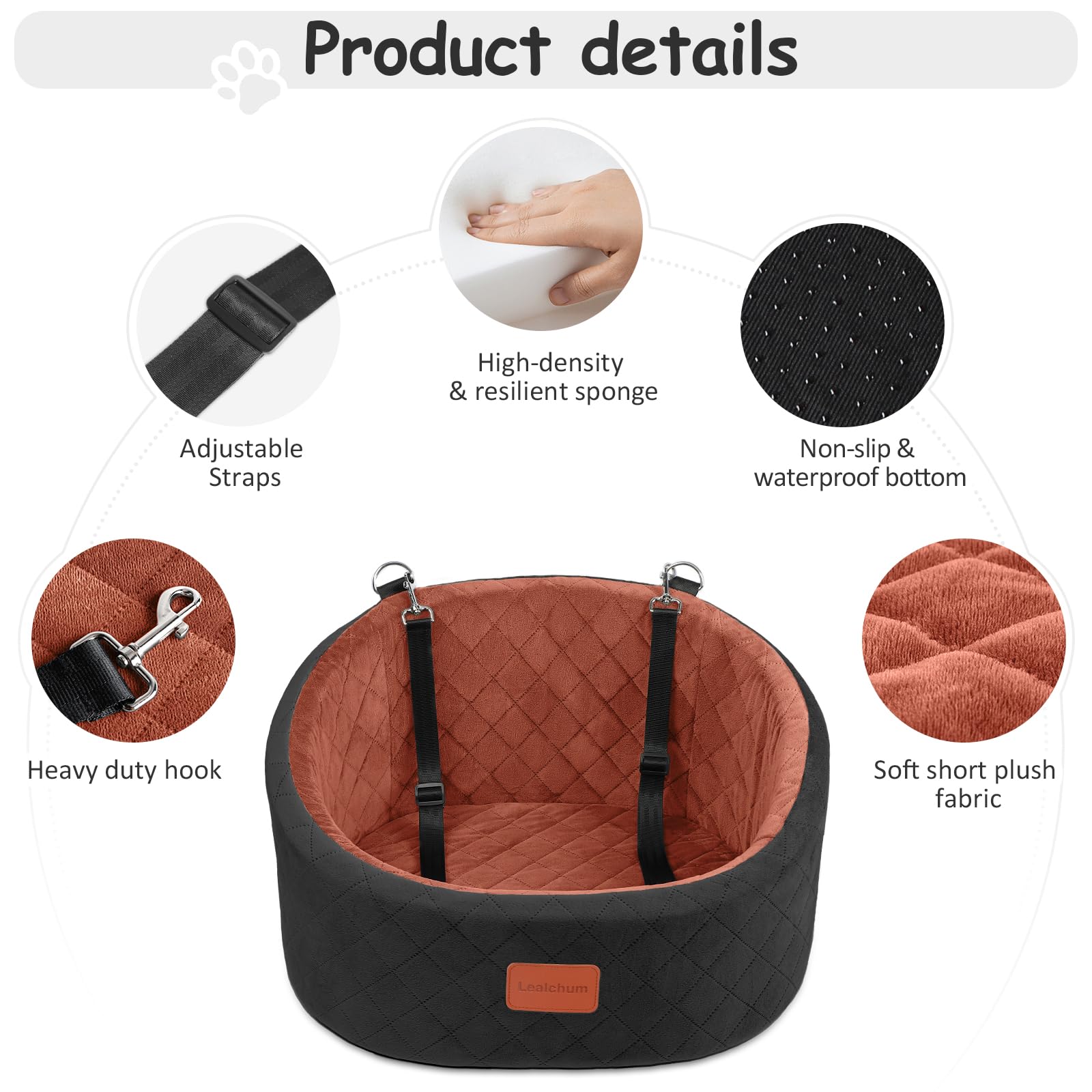 Lealchum anti-slip base prevents seat movement for safer journeys.