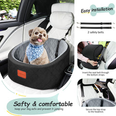 Lealchum built-in leash keeps dogs steady during drives.