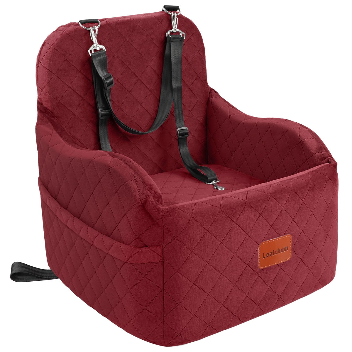 Lealchum dog car seat with elevated cushion for secure, comfortable rides.