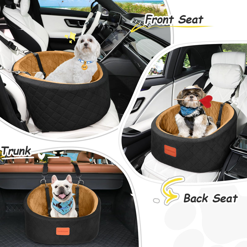 Lealchum Dog Car Seat fits front and rear seats in cars.