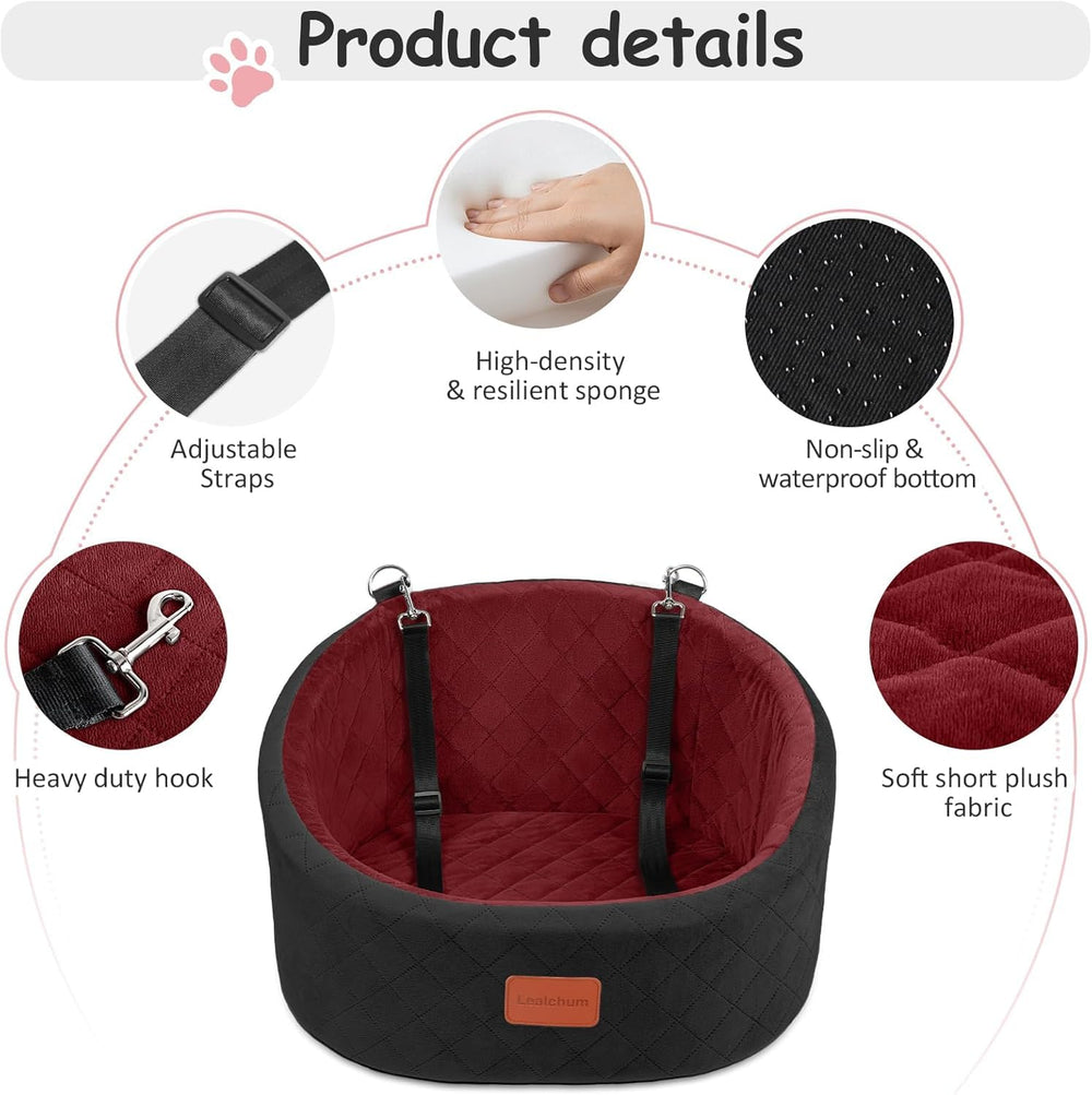 Lealchum dog car seat memory foam closeup highlights quick rebound softness.