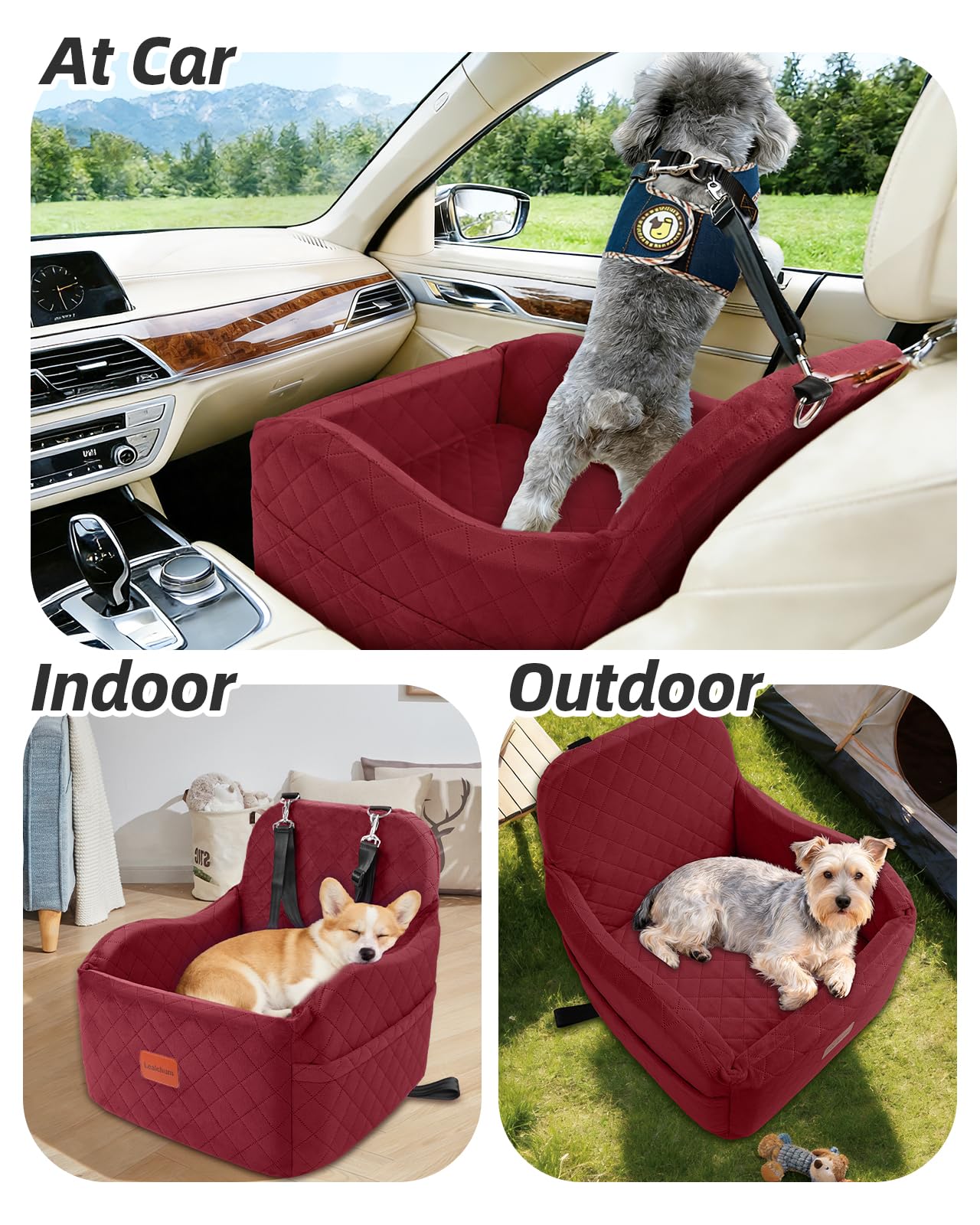Lealchum memory foam pad enhances pet comfort during journeys.