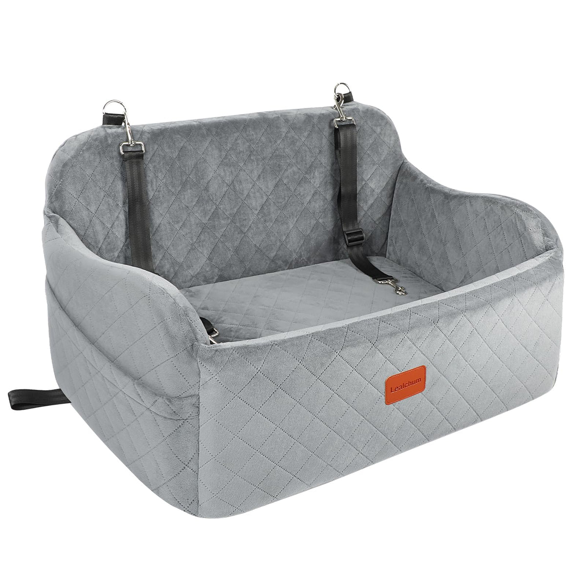 Lealchum memory foam dog car seat offers plush comfort on long trips