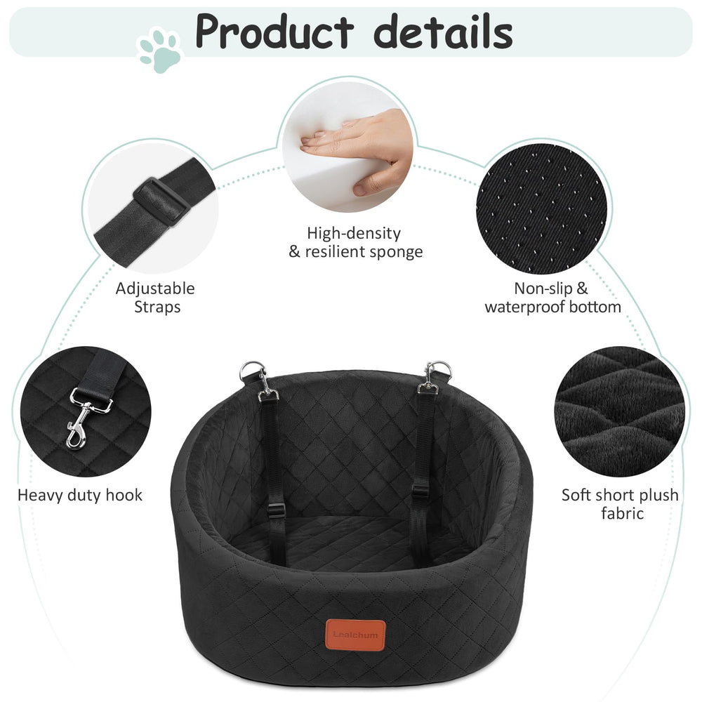 Lealchum dog car seat memory foam fill provides gentle support