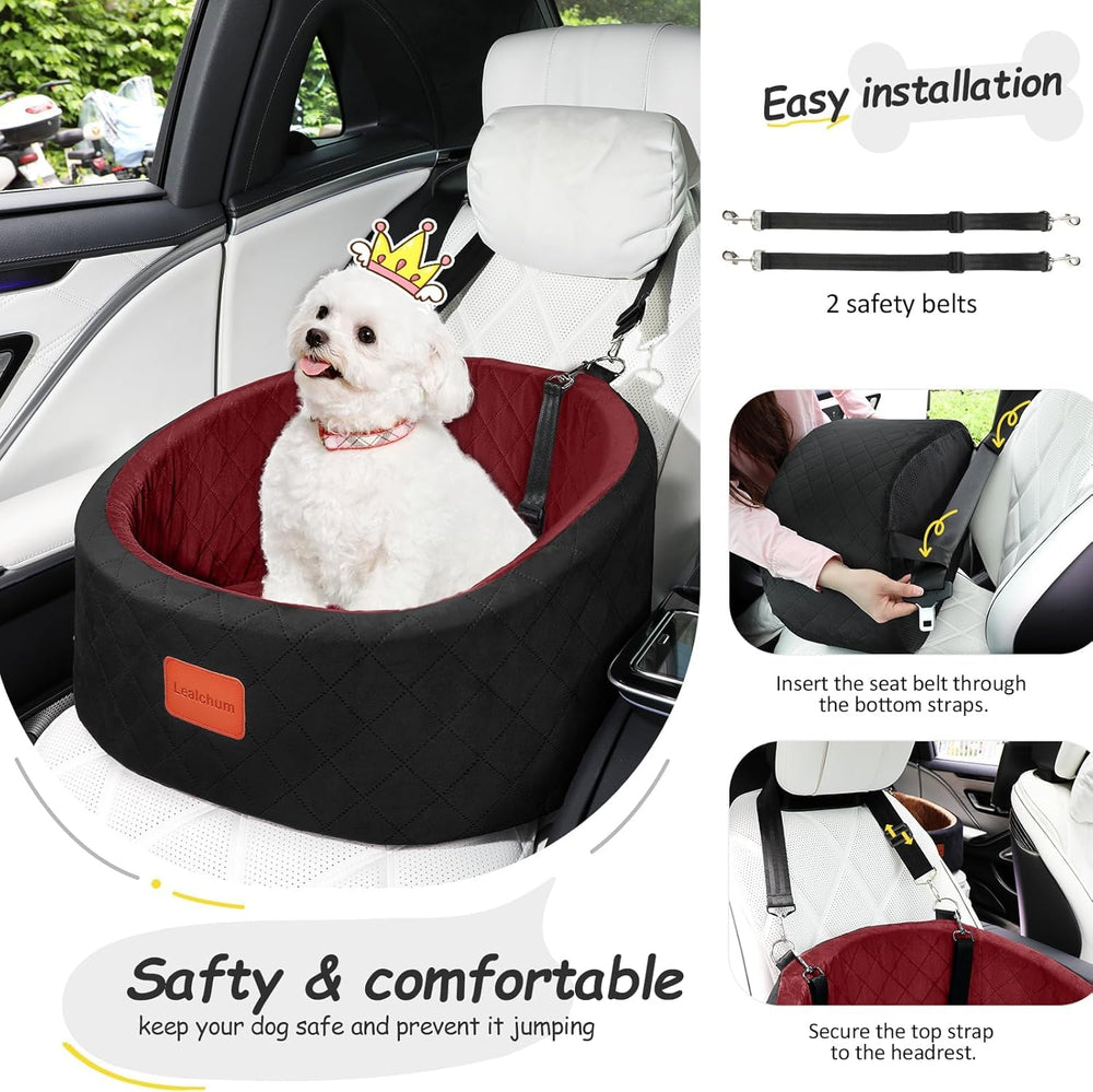 Lealchum dog car seat non-slip base keeps the seat stable.