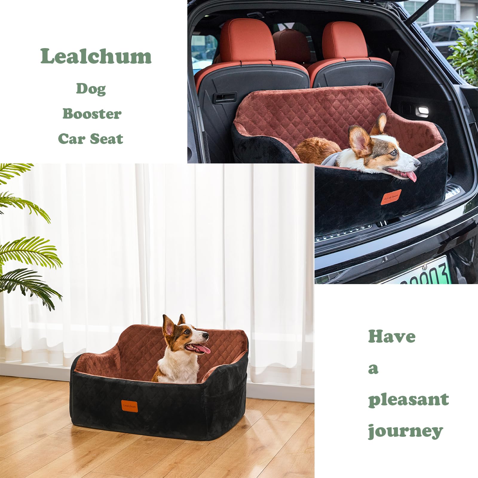Lealchum dog car seat doubles as portable bed for home and camping