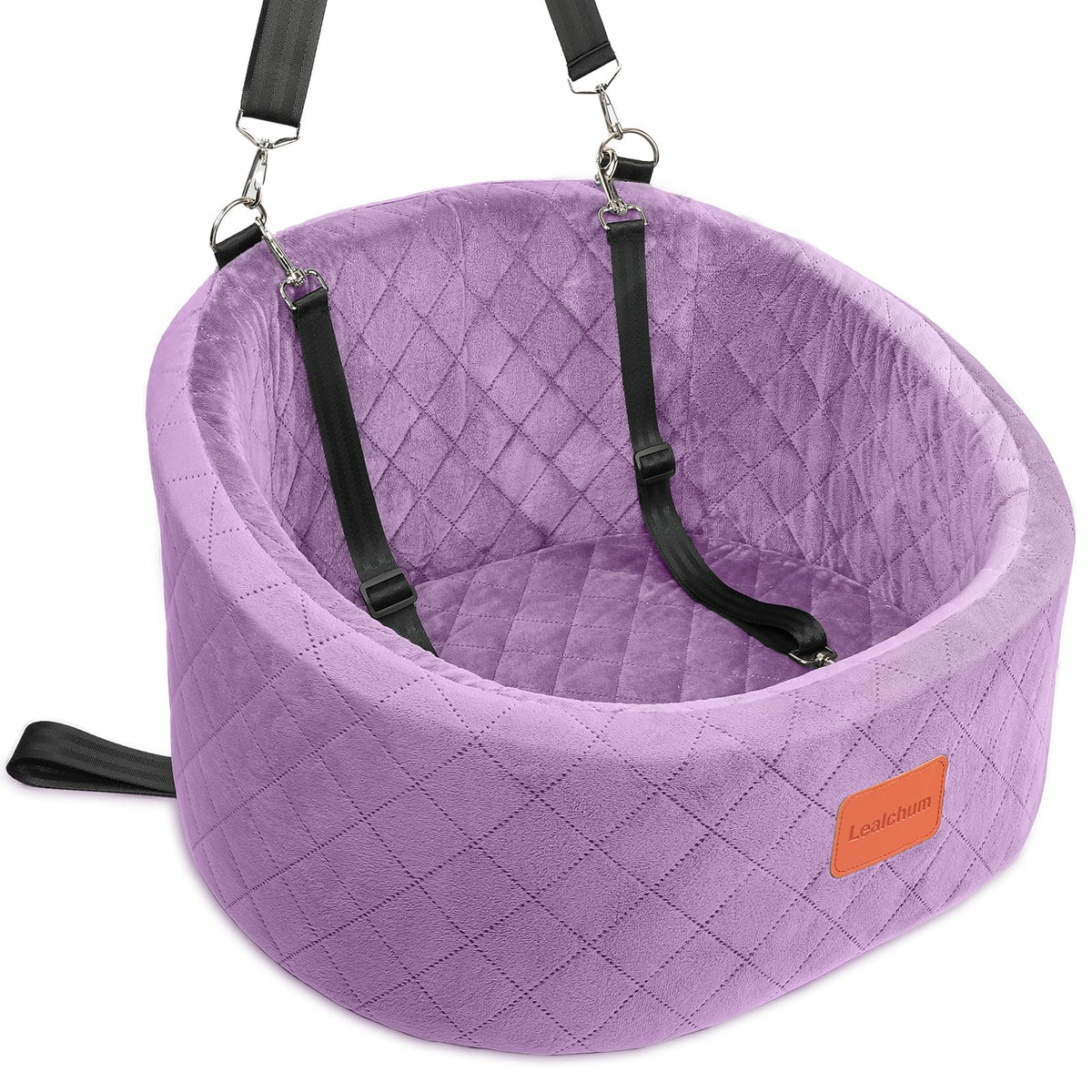 Lealchum dog car seat with ultra-soft fabric and memory foam for comfort on the move