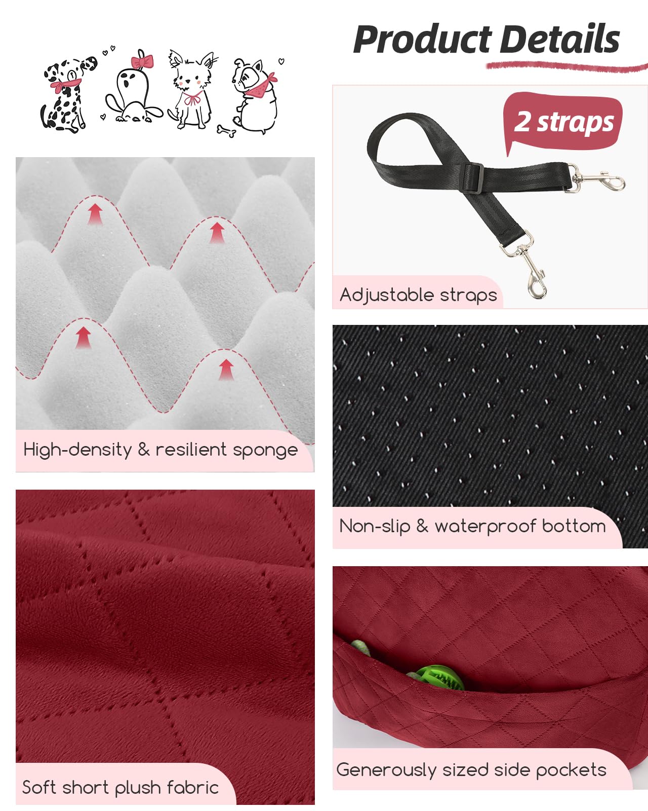 Lealchum car seat storage pockets keep essentials within reach.