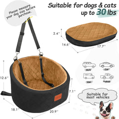 Lealchum Dog Car Seat with two safety leashes for security.