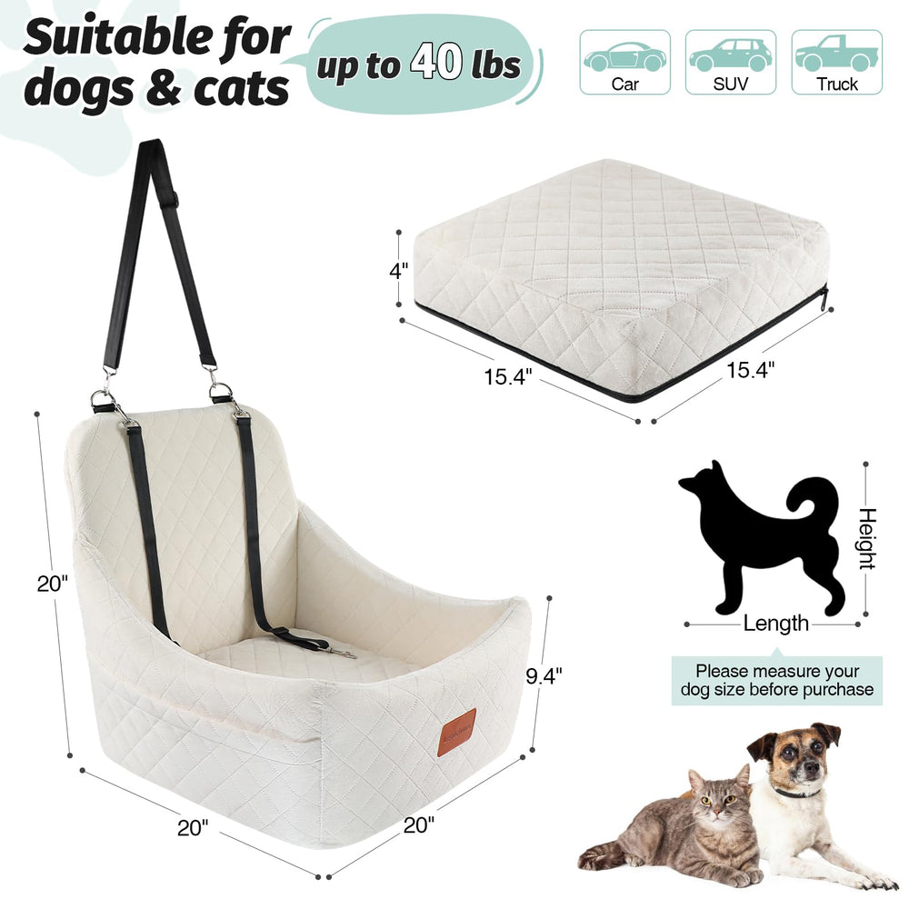 Lealchum seat with adjustable straps keeps the dog stable on the go