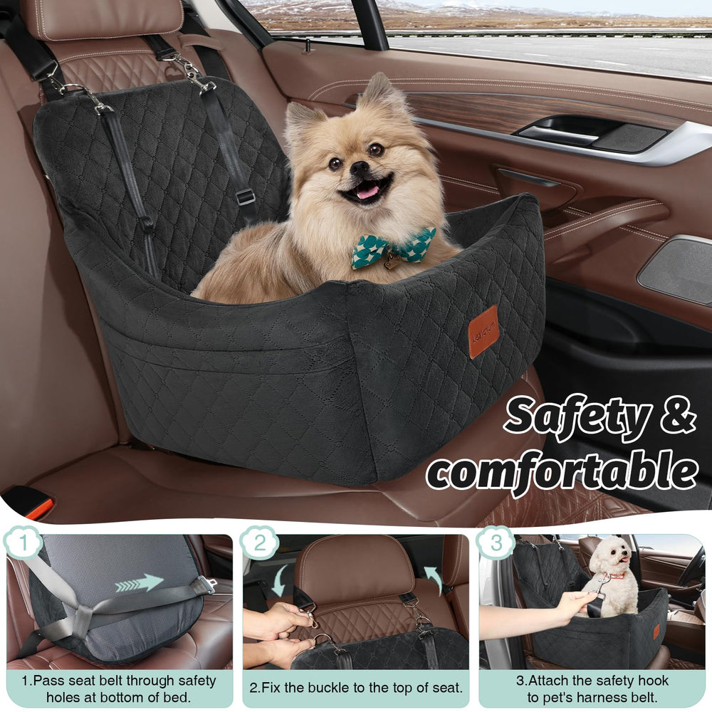 Lealchum dog car seat installed in car during travel