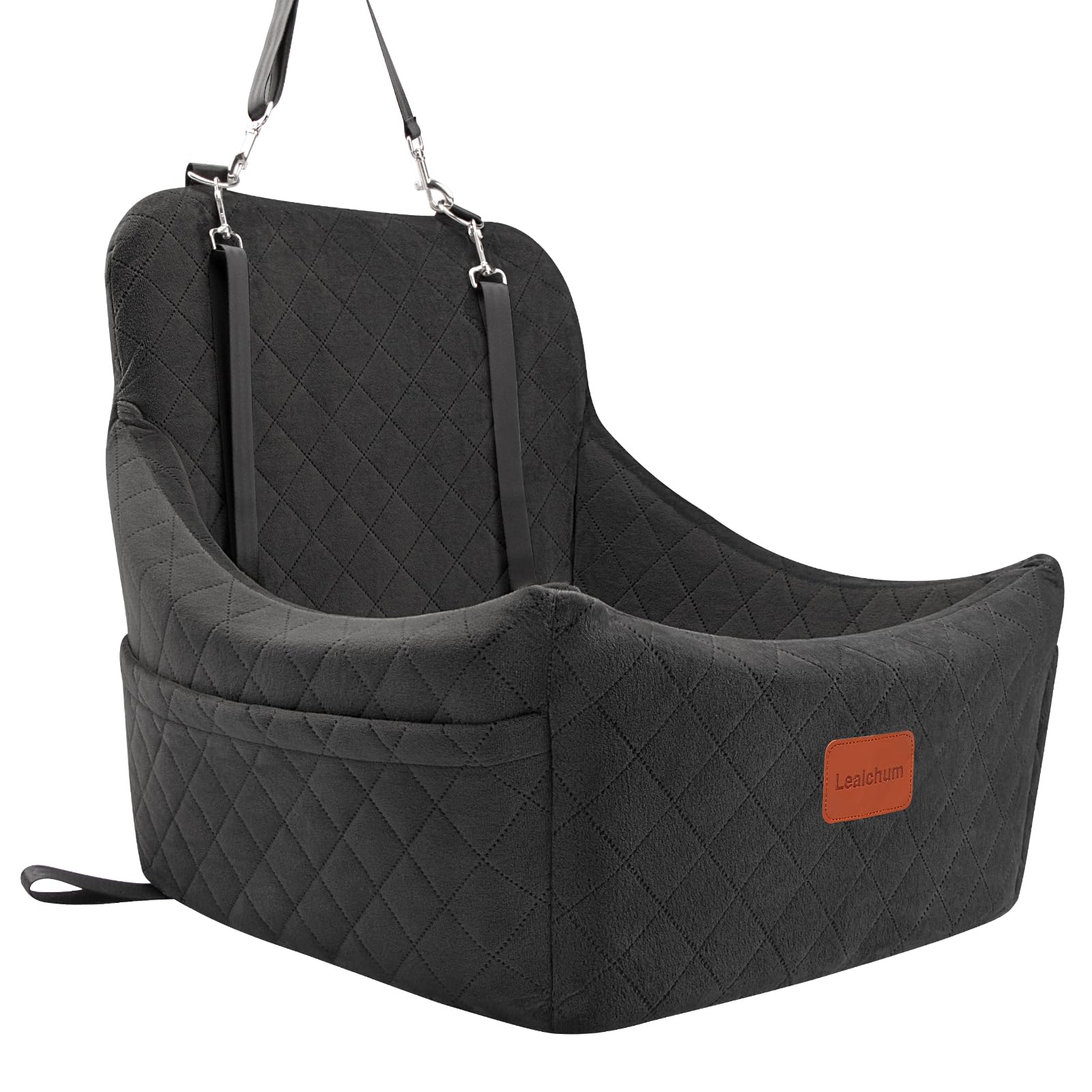 Lealchum dog car seat top view showing compact design for medium dogs