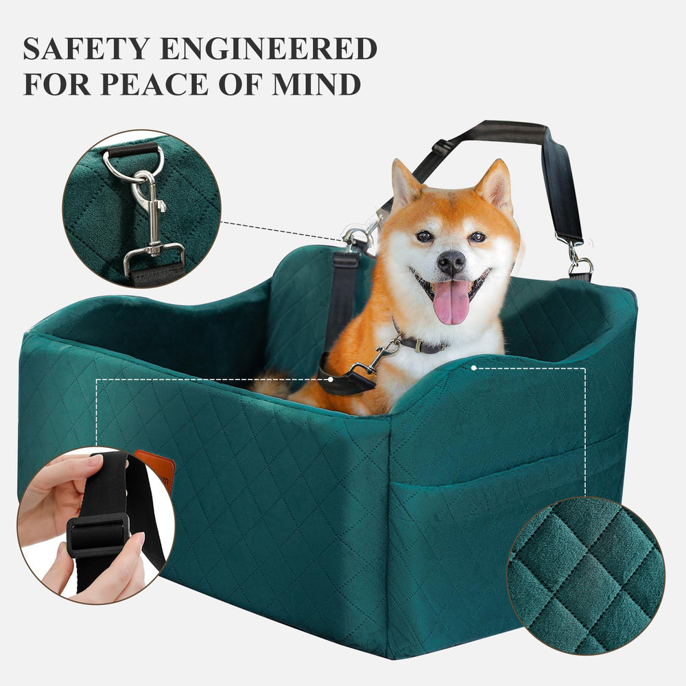 Lealchum memory foam padding adds soft support for anxious dogs.