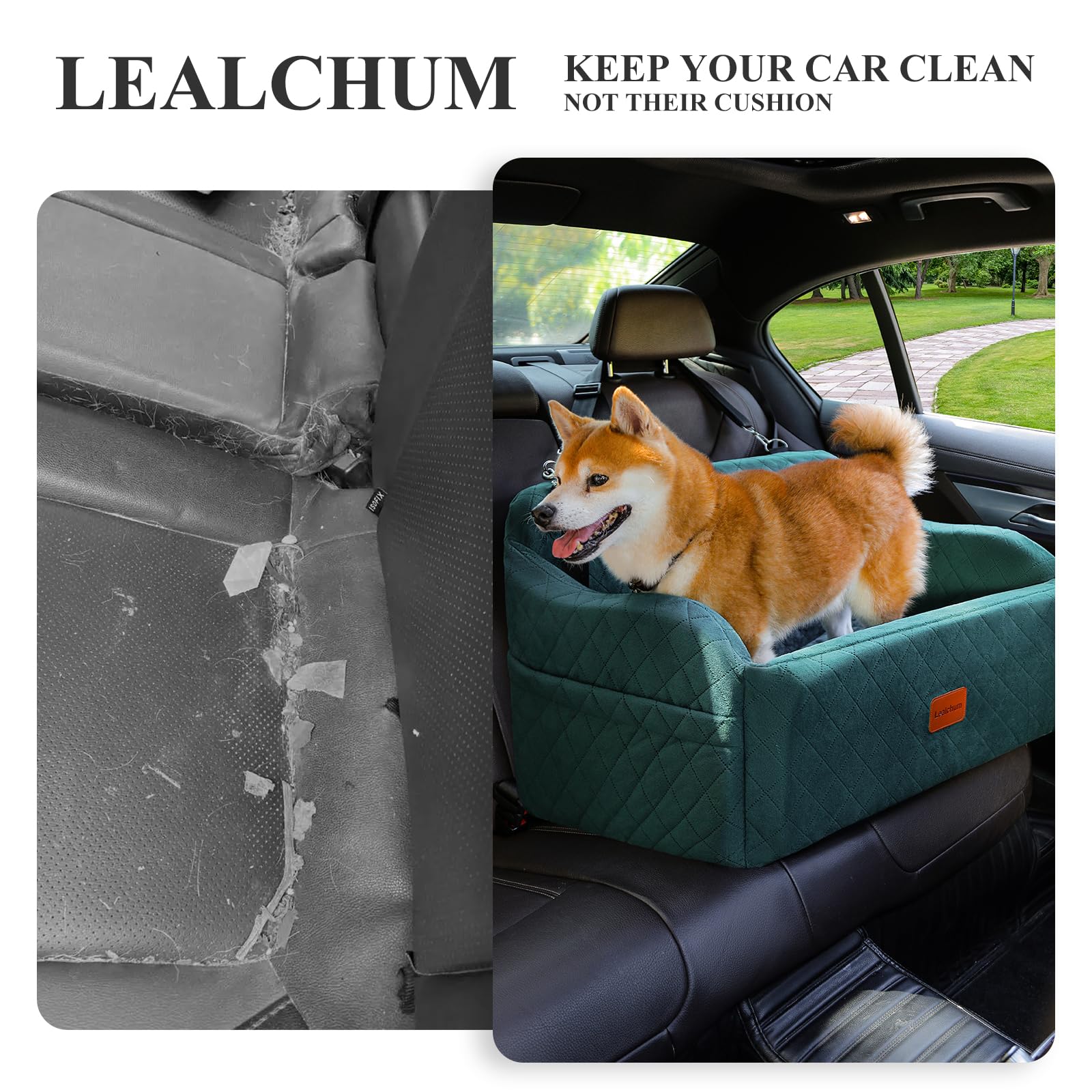 Lealchum adjustable shoulder strap anchors to the headrest for a snug fit.
