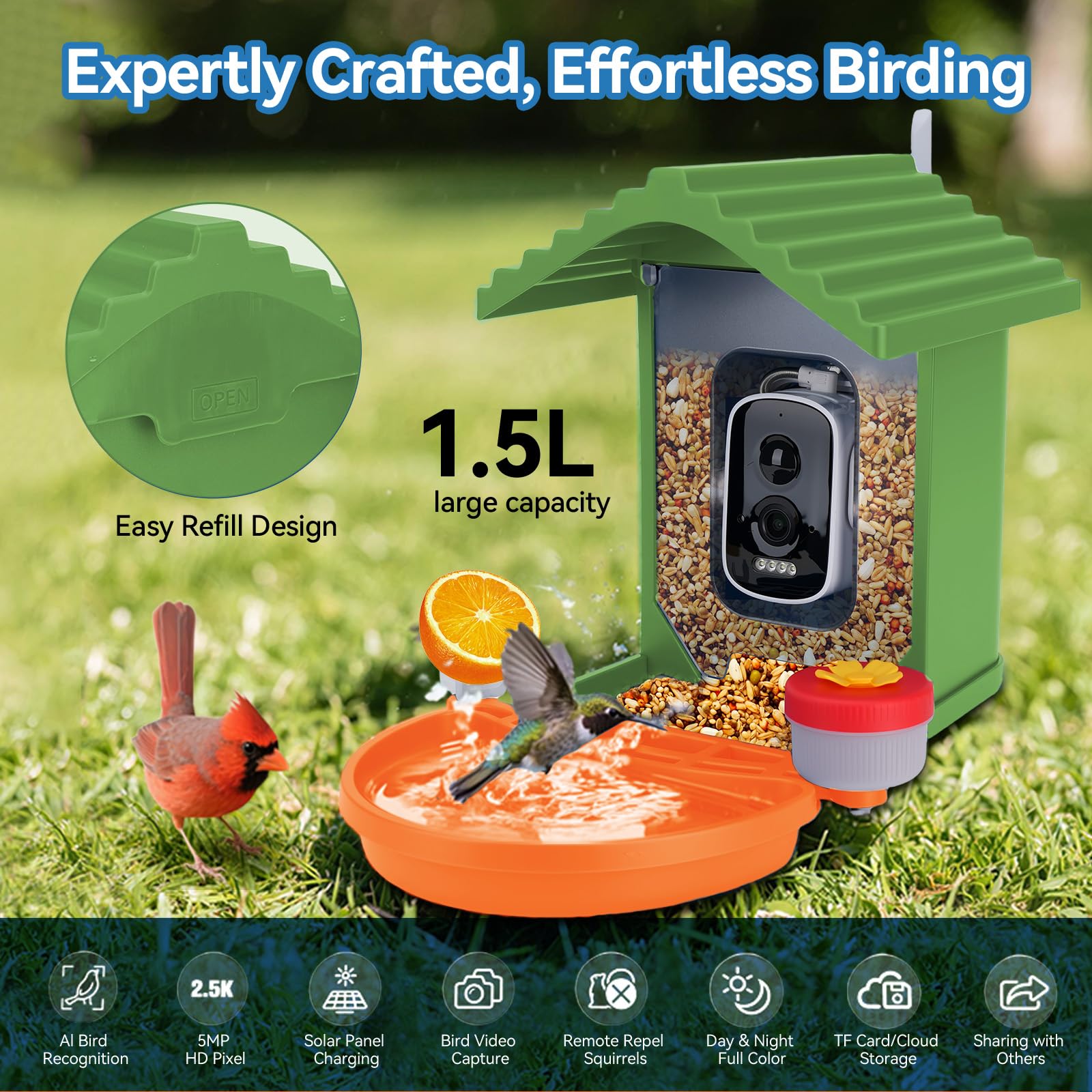 Leapbird AI Species Recognition detects 10,000+ birds for quick, insightful identifications.