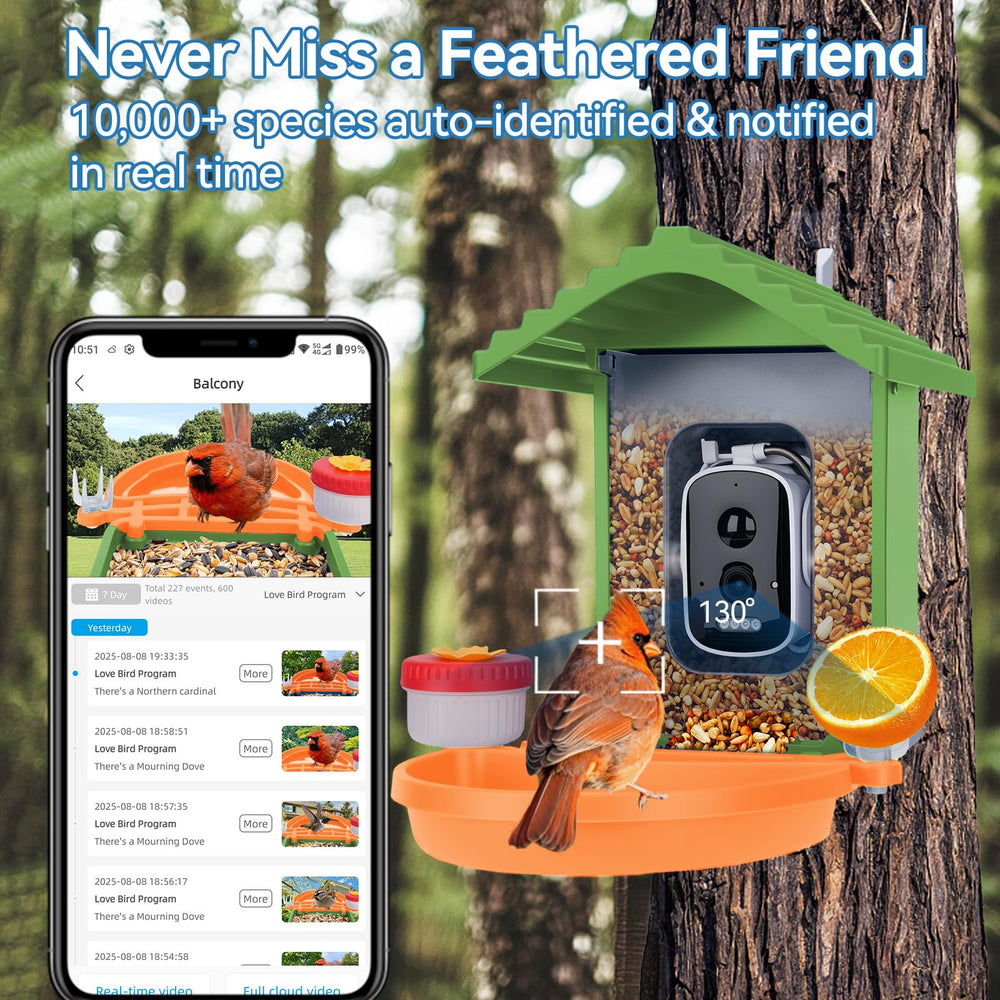 Leapbird Dual-Power Camera Setup uses battery and solar for flexible placement.