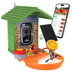 Leapbird Smart Bird Feeder Camera front view enables close birdwatching from indoors.