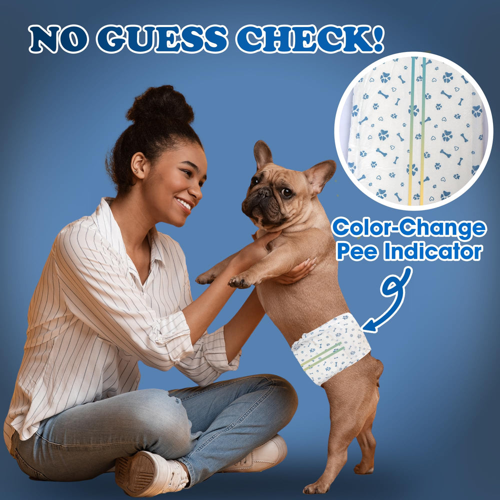 LeapSheep male dog diapers fasteners fur-friendly image shows secure wrap.