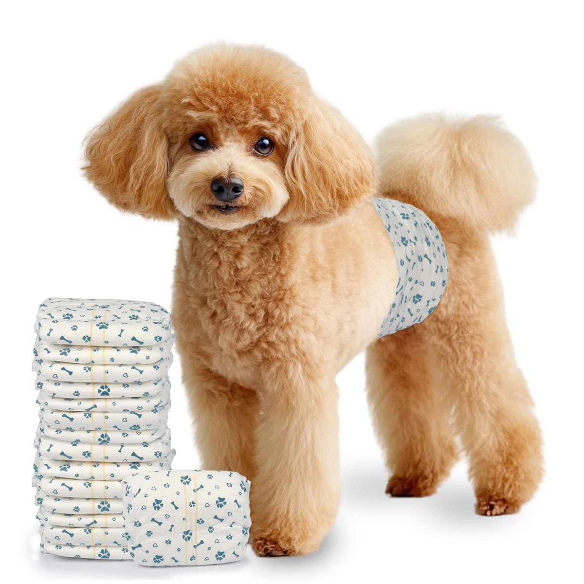 LeapSheep small male dog diapers closeup shows soft fur-friendly fabric for comfort.