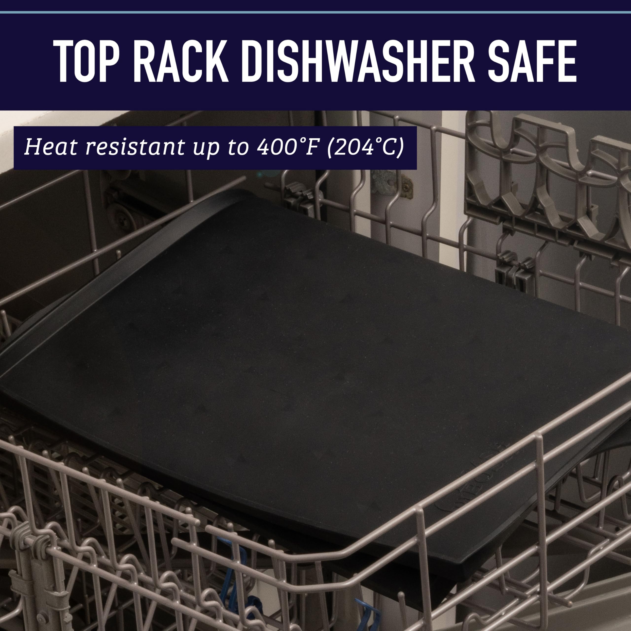 Leash Boss dishwasher-safe silicone mat for easy cleanup after meals.