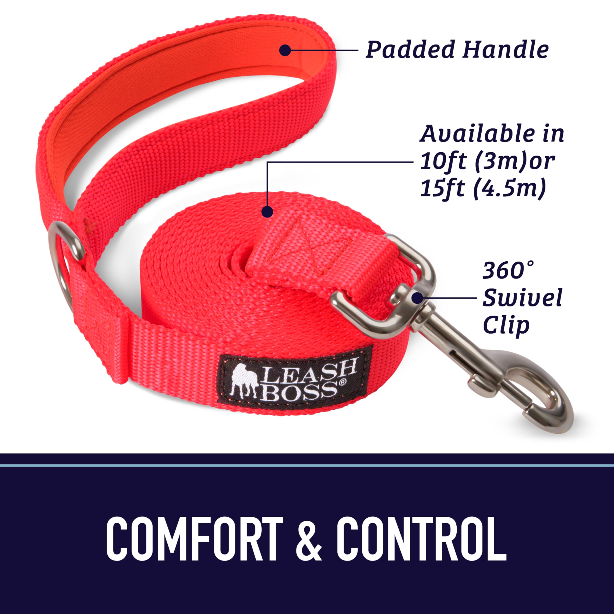 Leash Boss long 10-foot leash in use during hiking and exploration