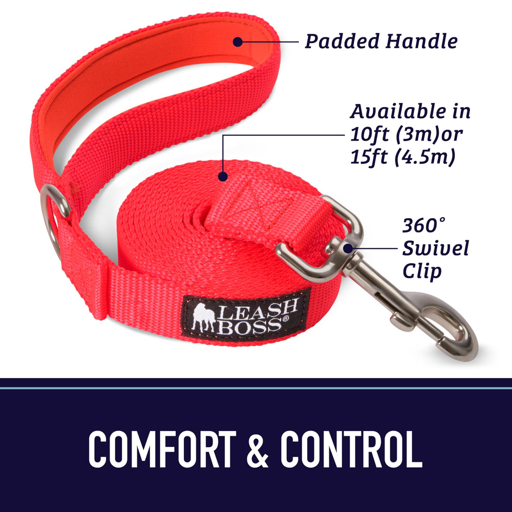Leash Boss long 10-foot leash in use during hiking and exploration