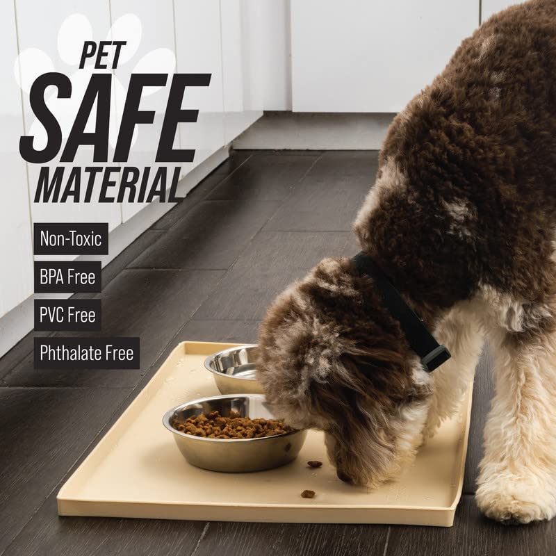 Leash Boss silicone feeding mat prevents sliding and enhances meal time.