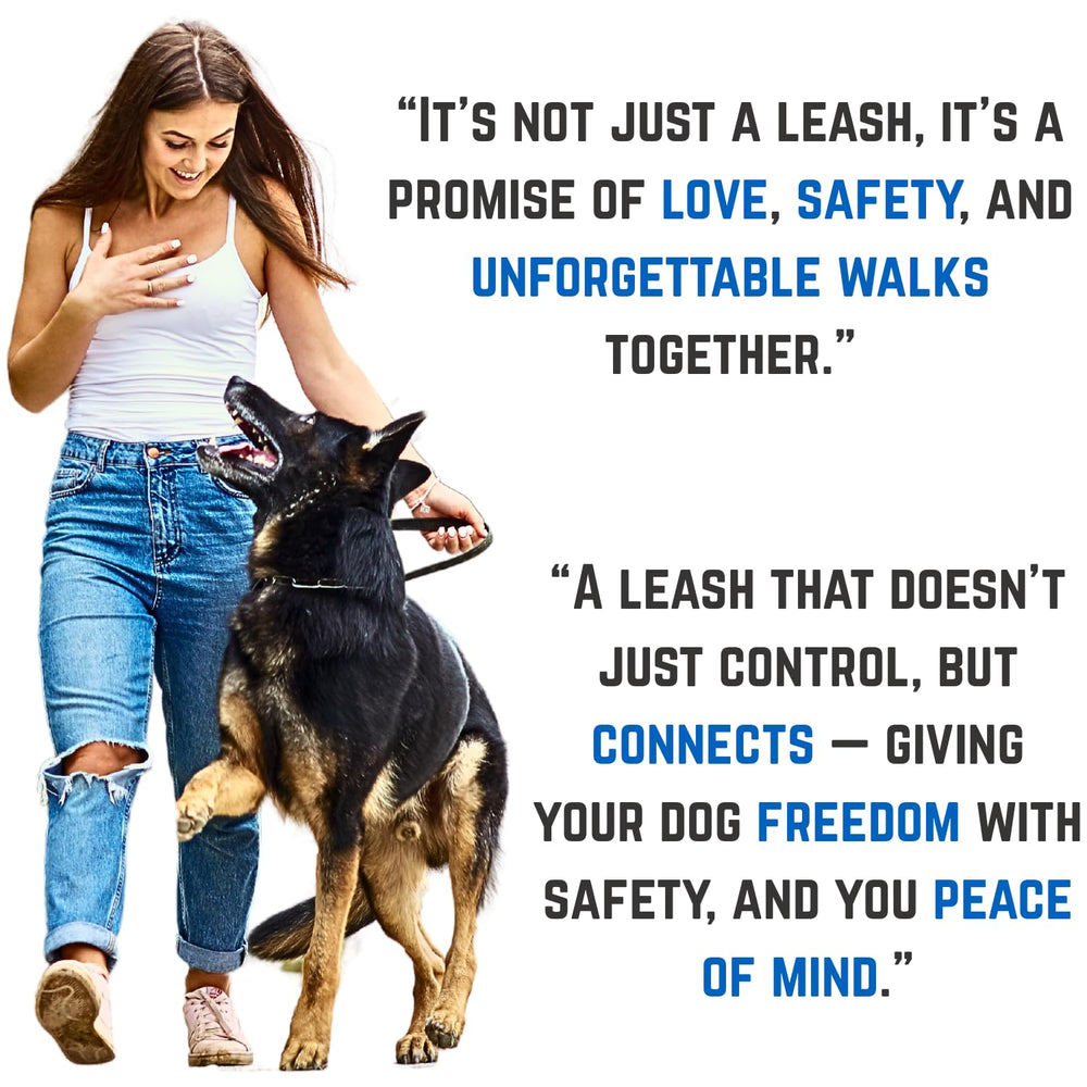 Leatherow leash designed for urban use and close contact with dog.
