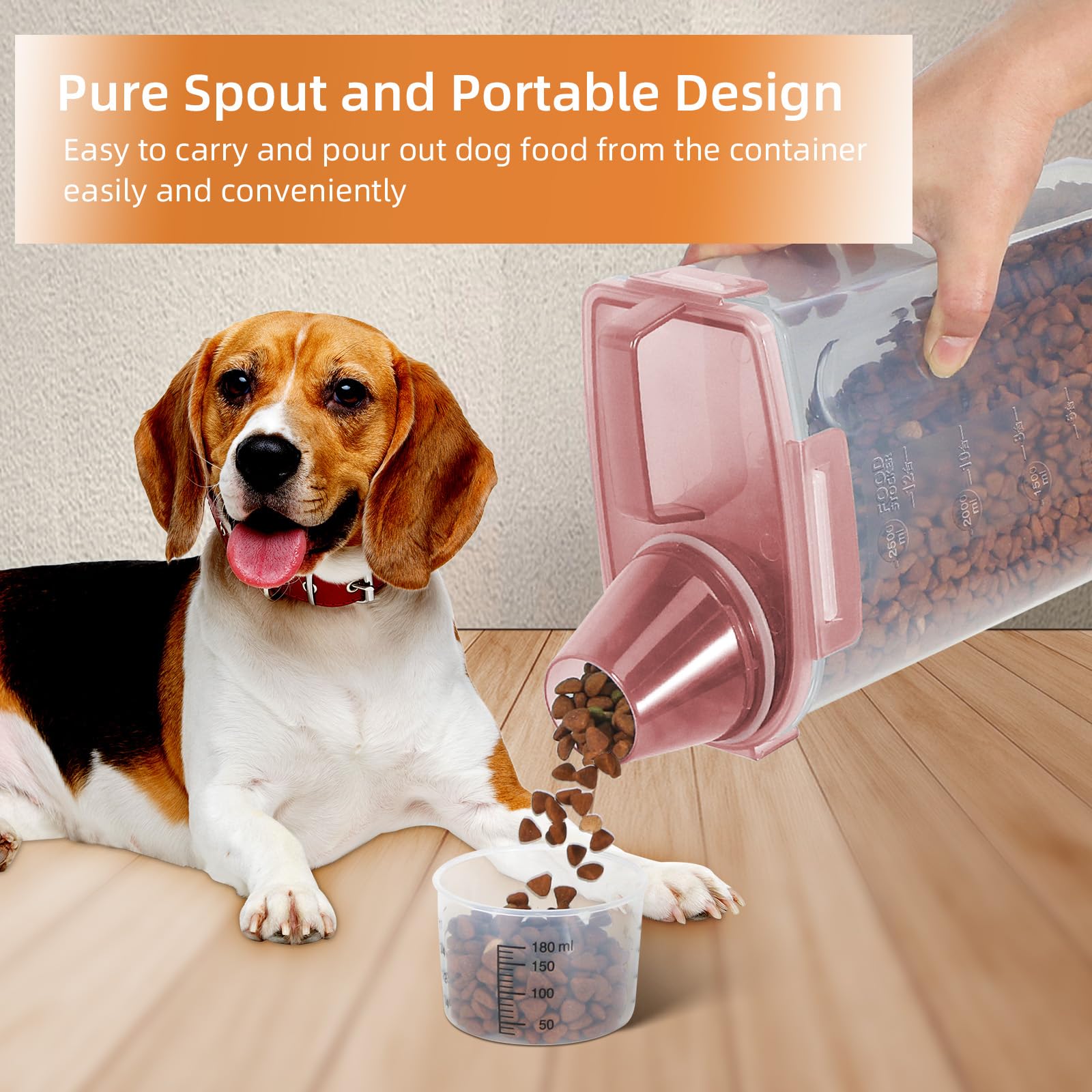 LEAWALK measuring cup included for precise pet food scoops