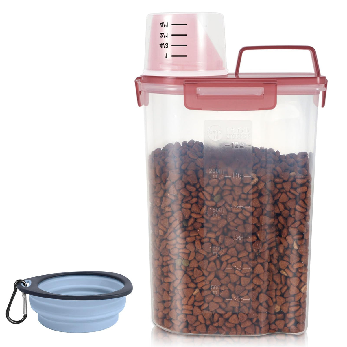 LEAWALK airtight cat and dog food container with pour spout for easy dispensing