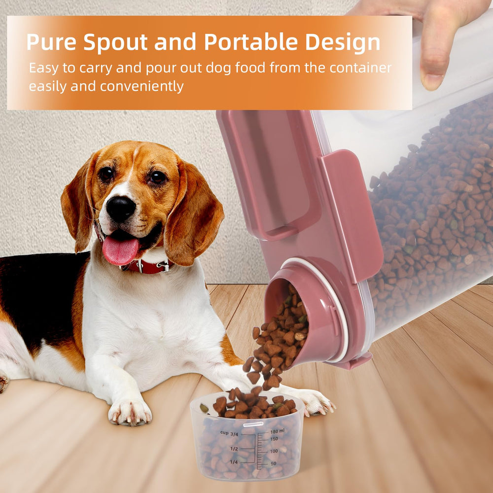LEAWALK airtight container showing large nozzle and secure lid for pet food