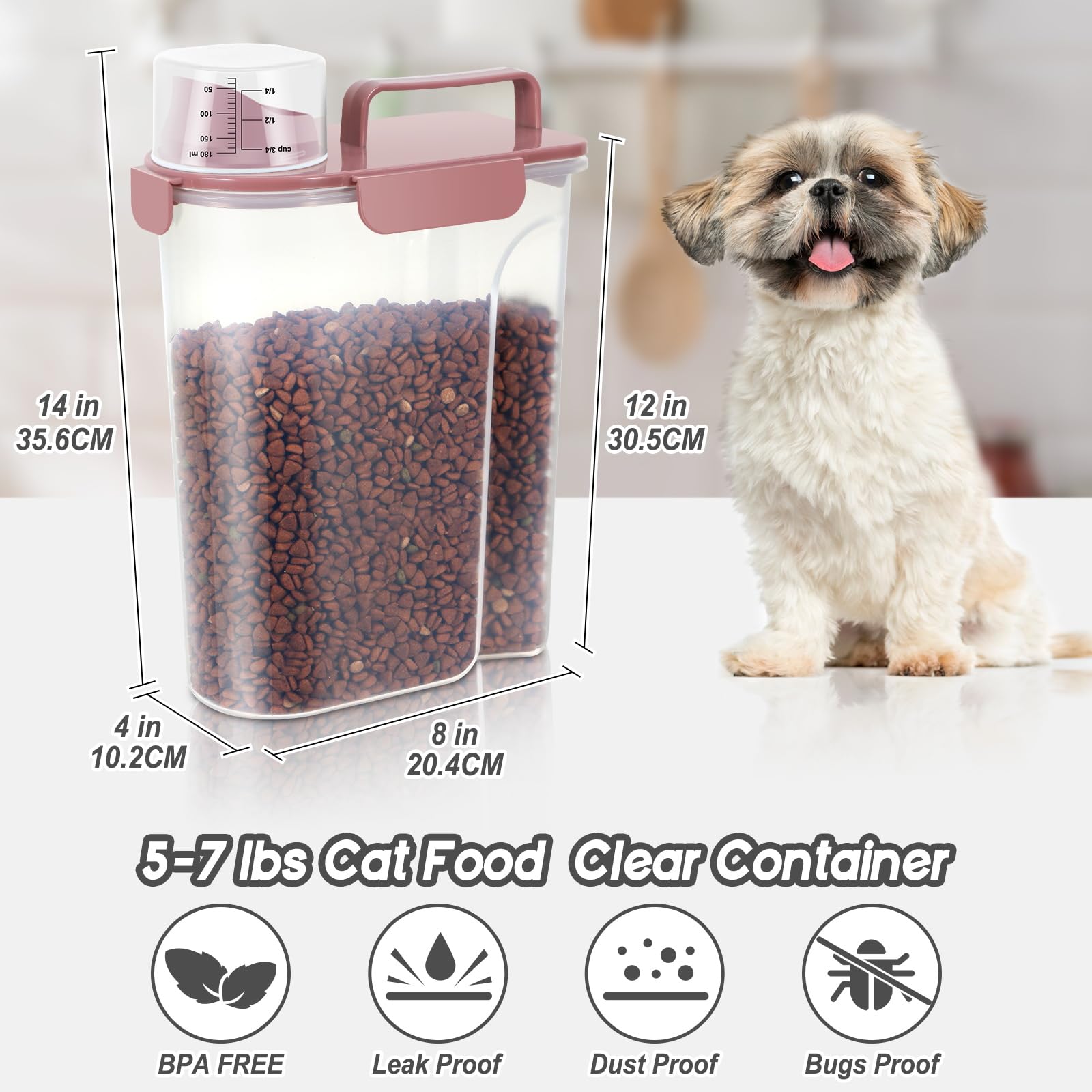 LEAWALK durable dishwasher-safe plastic container for pantry storage