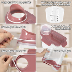 LEAWALK double-seal lid with silicone gasket locks out moisture for freshness.