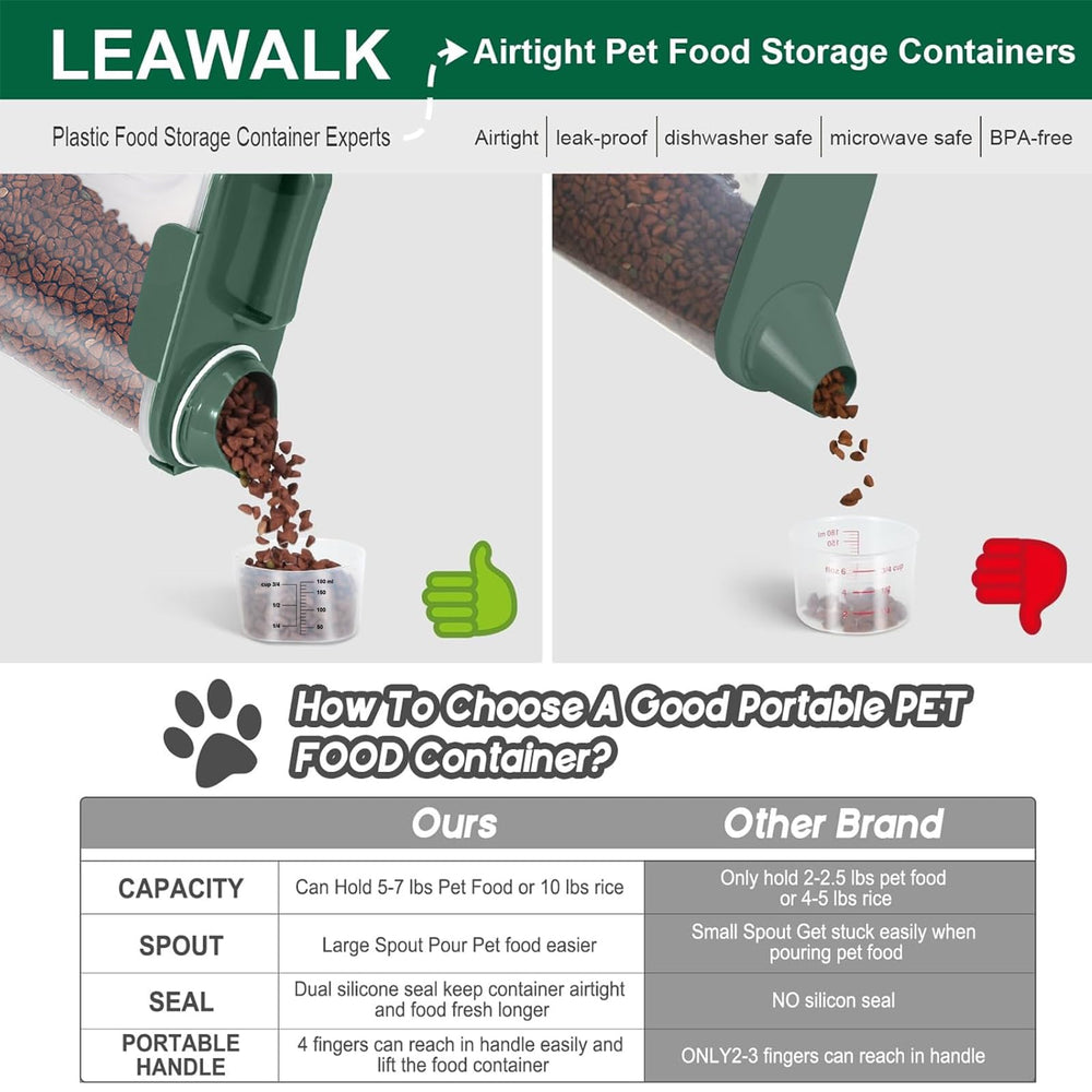 LEAWALK large capacity bin for kibble, rice and cereals