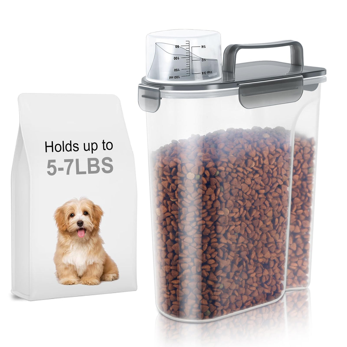 LEAWALK large-nozzle pet food container for easy pouring and freshness