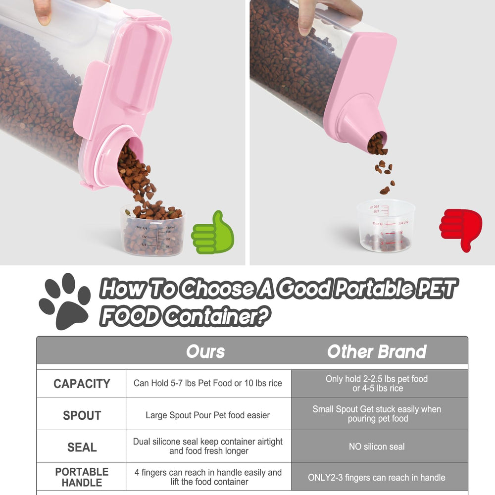 LEAWALK included measuring cup for accurate pet food portions.