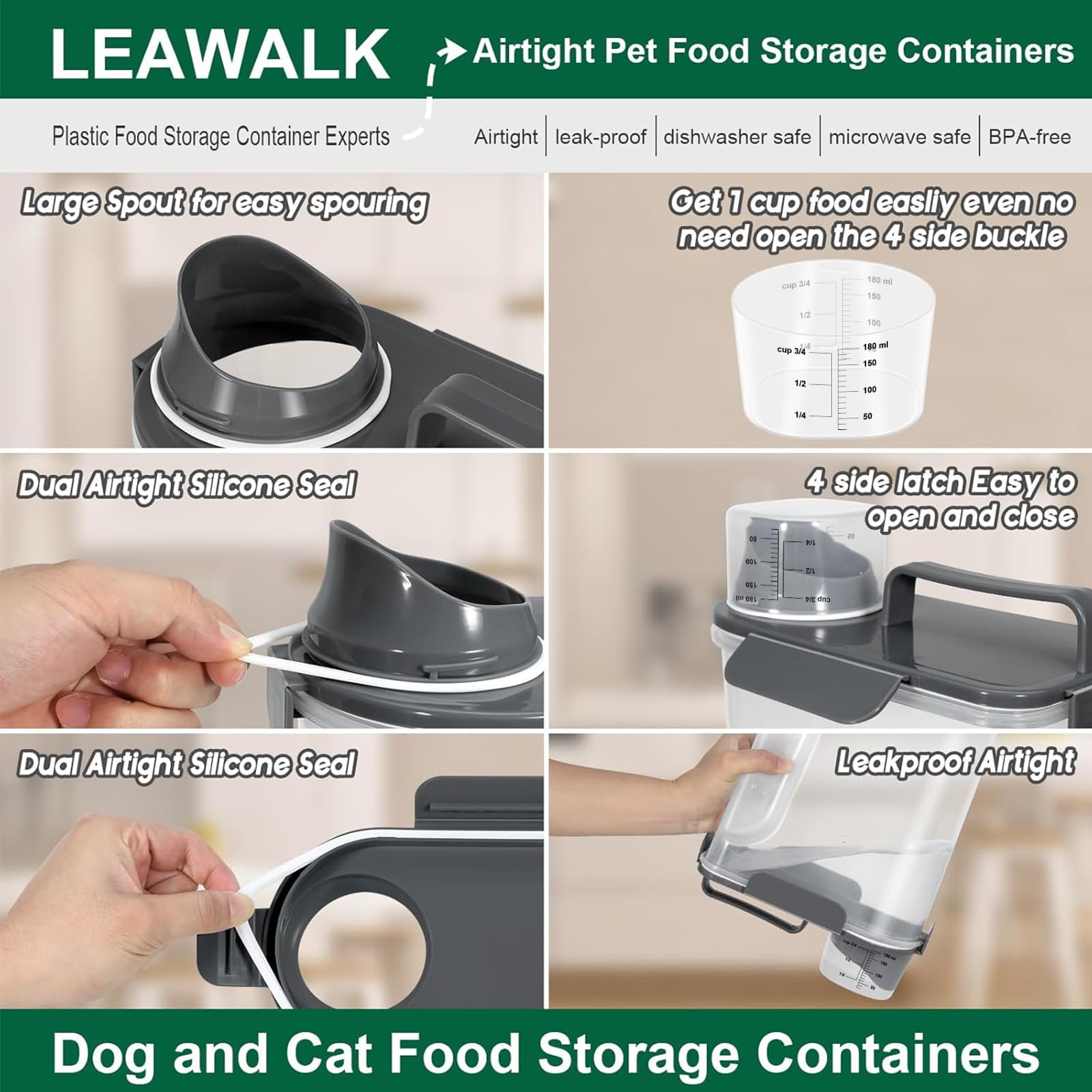 LEAWALK sealed lid with silicone gasket prevents moisture and dust