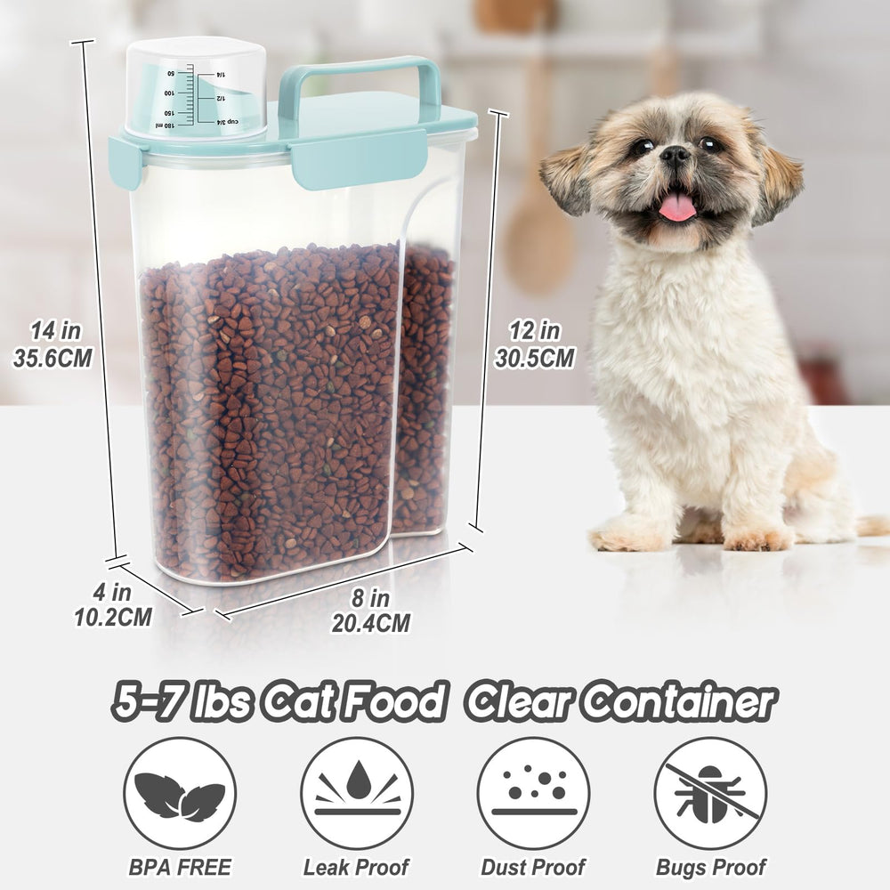 LEAWALK sky blue measuring cup included for portion control