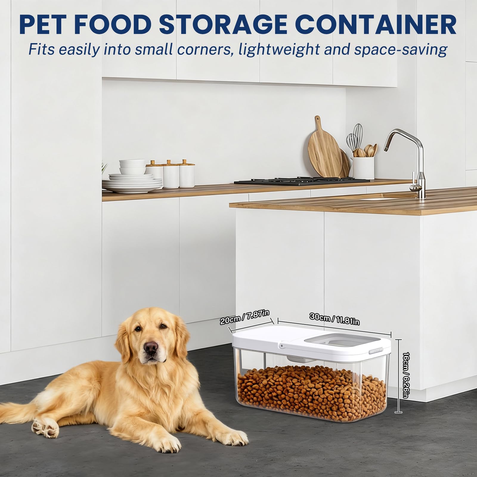 LEAWALK stackable pet food bin keeps food organized and space-efficient