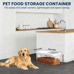 LEAWALK stackable pet food bin keeps food organized and space-efficient